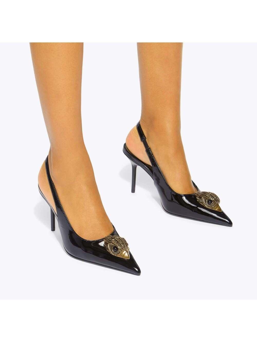 Kurt Geiger Belsize Black Patent Sling Back Heel EU39/US8